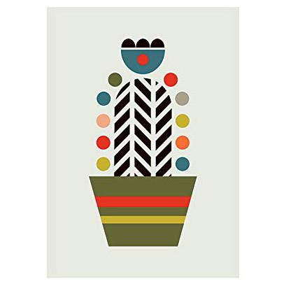 El Arte Grupo Little Design Haus (Herringbone Cactus) – Lámina Decorativa (30 x 40 cm, Papel, Multicolor, 30 x 40 x 1,3 cm