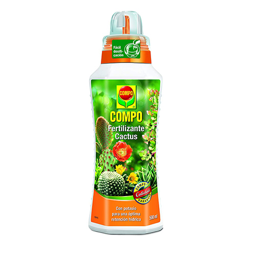 COMPO Fertilizantes para cactus, plantas crasas y suculentas, Fertilizante líquido con potasio, 500 ml