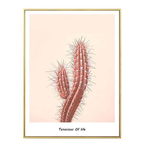 MINRAN DEROR Pintura de Pared Artes Enmarcadas Impresión en Lona Cactus Decoración del Hogar Moderno Lámina Enmarcada Foto Enmarcada, 1, 50 * 70cm