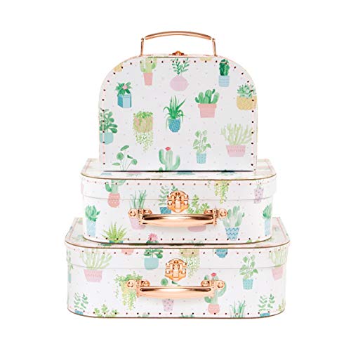 Sass & Belle Pastel Cactus Suitcases (Set of 3) [Importación inglesa]