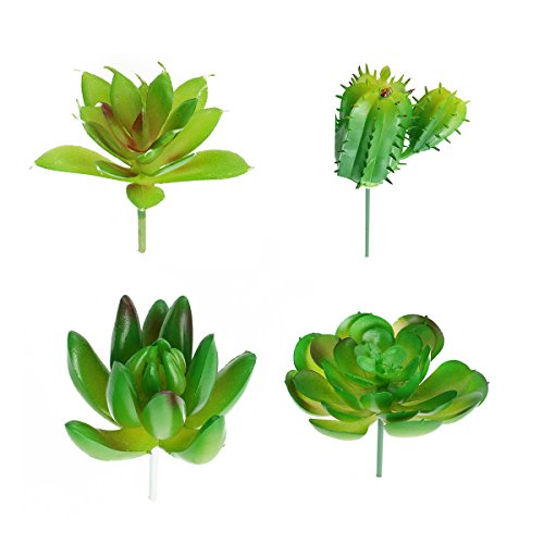 Vorcool - 4 plantas suculentas artificiales de cactus para manualidades, decoración de pared