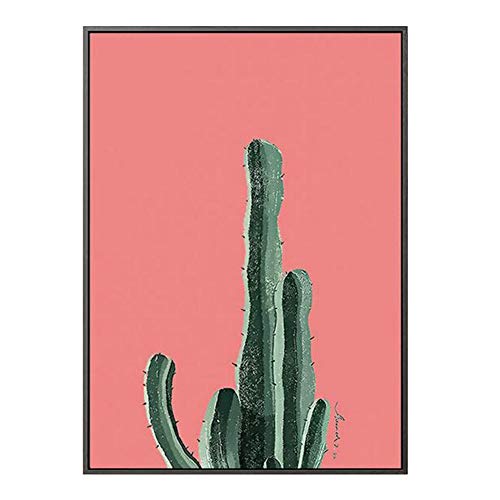 MINRAN DECOR Pintura de Pared Artes Enmarcadas Impresión en Lona Decoración del Hogar Moderno Lámina Planta de Pintura de Pared Cactus Foto Enmarcada Restaurante Mural, 5, 33 * 43cm