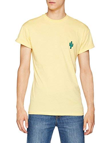 New Look Cactus Camiseta, Yellow (Light Yellow 88), Medium para Hombre