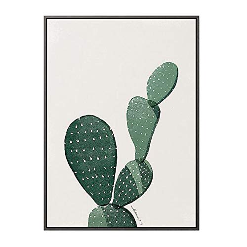 MINRAN DECOR Pintura de Pared Artes Enmarcadas Impresión en Lona Decoración del Hogar Moderno Lámina Planta de Pintura de Pared Cactus Foto Enmarcada Restaurante Mural, 1, 33 * 43cm