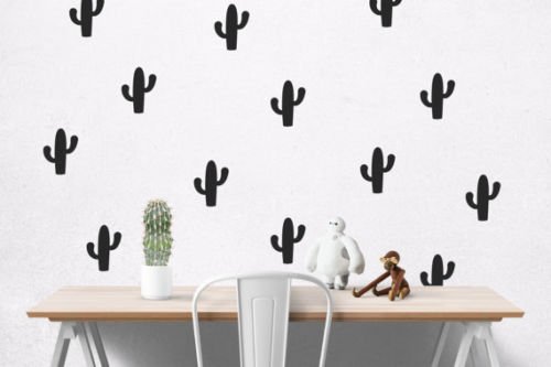 Cactus Confetti - Pegatinas de pared, color negro
