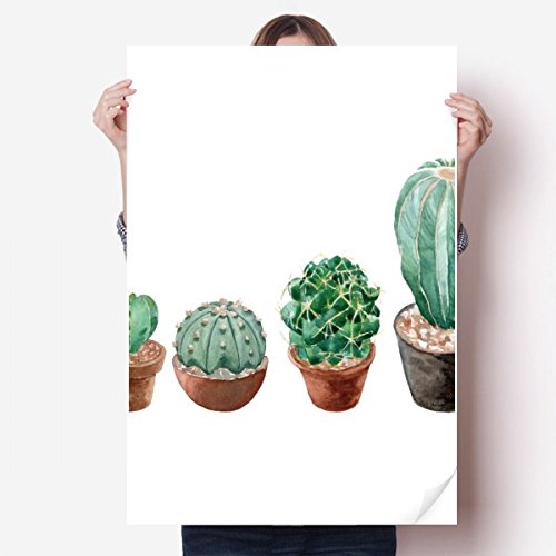 DIYthinker Ilustración suculentas de la Planta en Maceta Cactus de Vinilo Pegatinas Cartel Mural del Papel Pintado de la Etiqueta de Habitaciones 80X55Cm 80cm x 55cm
