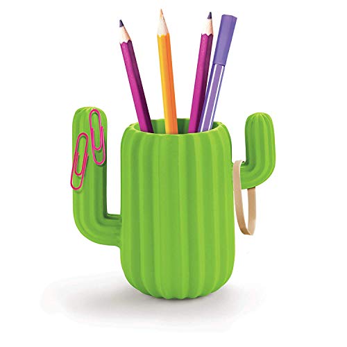 Mustard Cactus Desktop Organiser - Bote para bolígrafos con forma de cactus, color verde