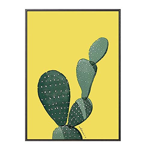 MINRAN DECOR Pintura de Pared Artes Enmarcadas Impresión en Lona Decoración del Hogar Moderno Lámina Planta de Pintura de Pared Cactus Foto Enmarcada Restaurante Mural, 3, 33 * 43cm