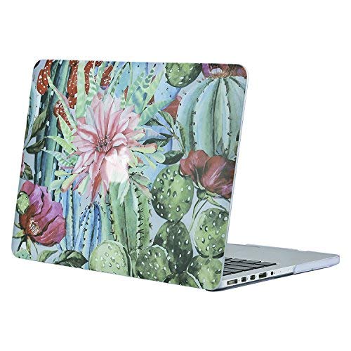 MOSISO Funda Dura Compatible con MacBook Pro 13 Retina A1502 / A1425 (Versión 2015/2014/2013/fin 2012), Carcasa Rígida Protector de Patrón de Plástico Cubierta, Flor de Cactus