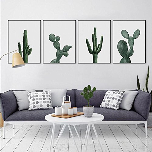 MINRAN DECOR Pintura de Pared Impresión de Cactus Verde Moderna de Lona Arte Decoración Salón Oficina Regalo - LS611251, 6, 50x70cm