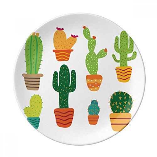 DIYthinker macetas de Plantas suculentas Cactus patrón Decorativo de Porcelana Placa de Postre Cena-Regalo de 8 Pulgadas 21cm de diámetro