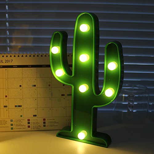 NHsunray Lámparas decorativas,Decoración Iluminación Lámpara de mesa de luz LED Iluminación de Navidad noche la luz lámparas de pared de fiesta Lámpara de la habitación de los niños (Cactus)