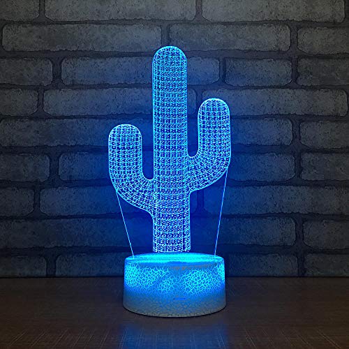 3D Óptico Illusions Led Lámparas Cactus Forma Usb Led Lámpara De Mesa De Noche Luz Hogar Habitación Decoración Niños Juguete Regalo De Navidad A Mi Lado