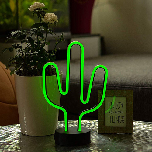 Hellum 522983 LED cactus verde lámpara luz deco 131 LED's luz nocturna interior sihoulette luz