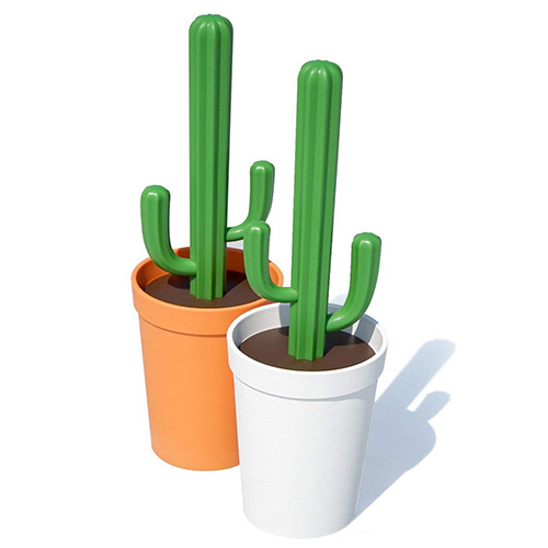 Qualy - Escobilla de inodoro Cactus naranja/verde