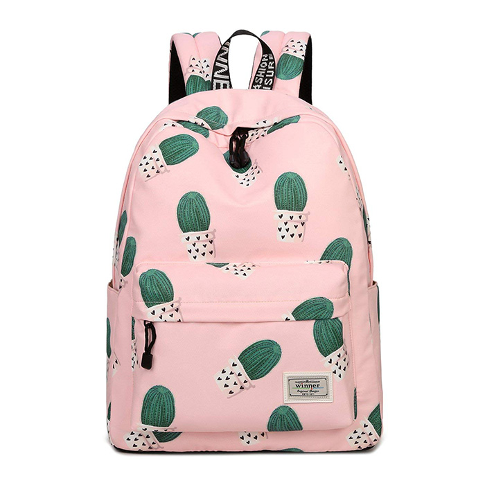 Mygreen - Mochila escolar para niñas, bonita mochila de cactus para universidad, bolsa de viaje para mujer, color rosa